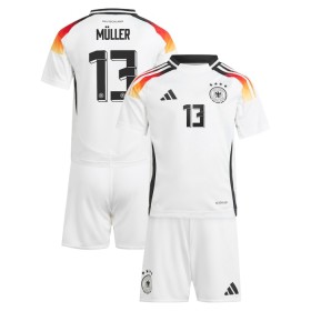 Virallinen pelipaita Saksa Muller 13 Koti Euro 2024 Lyhythihainen - Lasten ( + Lyhyet housut )